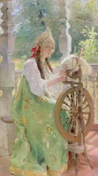 At the Spinning-Wheel